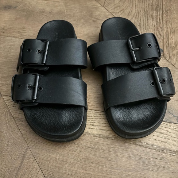 All Saints Sian Leather Buckle Sandals - Picture 2 of 5
